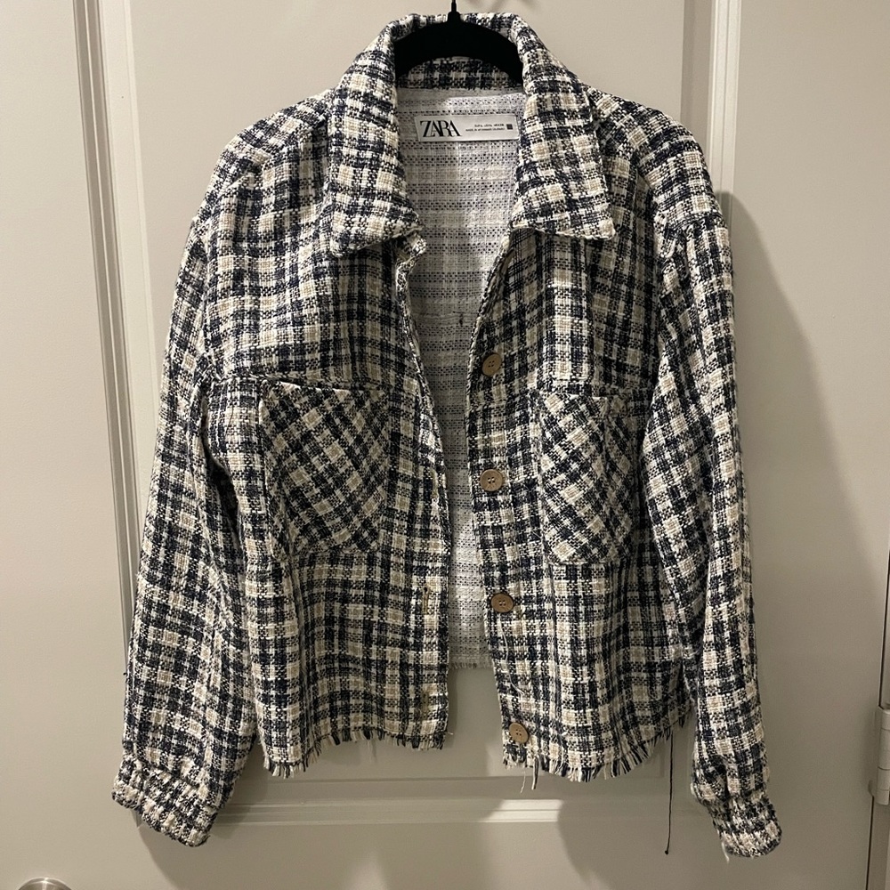 Zara plaid bomber